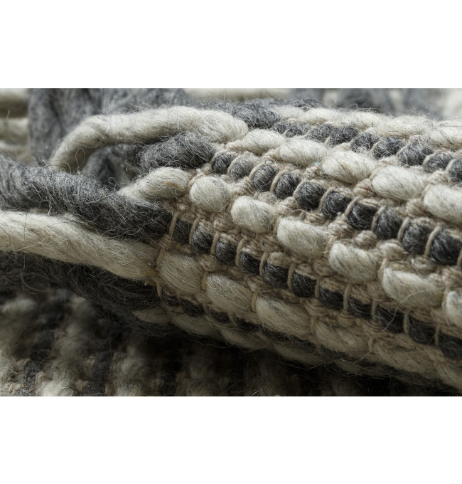 Koberec TAHAR 99003F krémový / šedý, linie / třásně