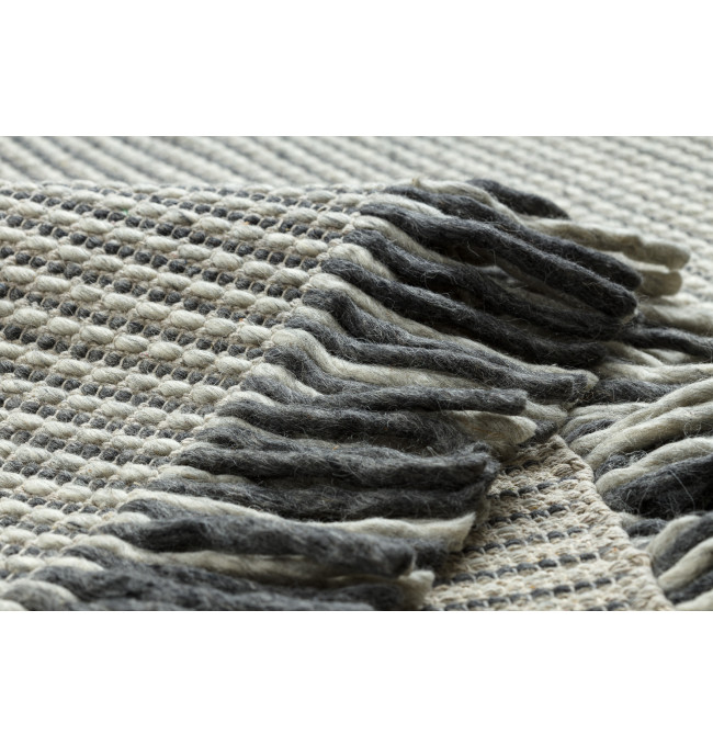 Koberec TAHAR 99003F krémový / šedý, linie / třásně