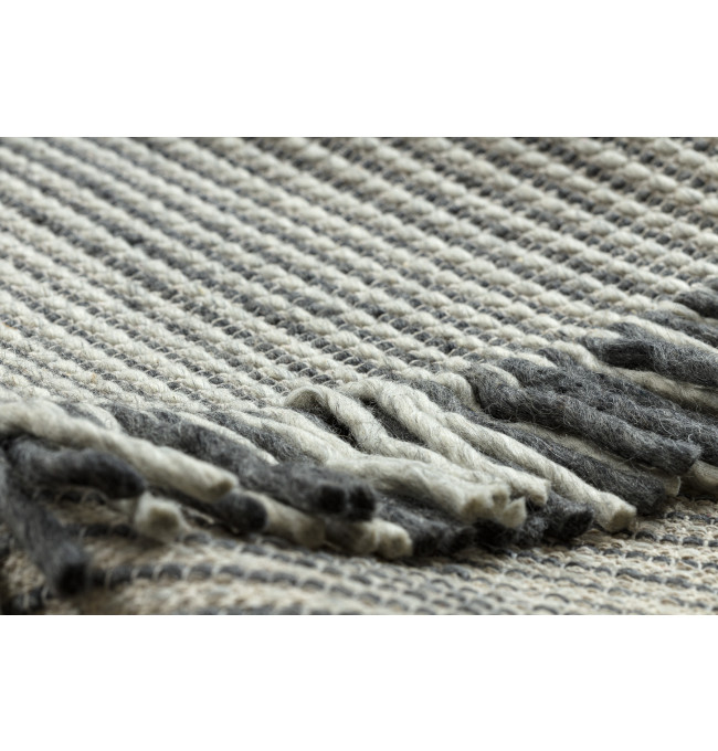 Koberec TAHAR 99003F krémový / šedý, linie / třásně