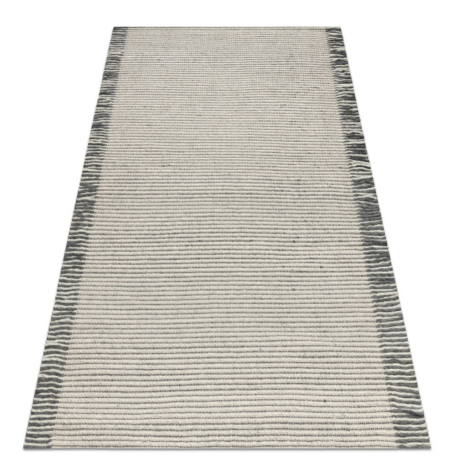 Koberec TAHAR 99003F krémový / šedý, linie / třásně