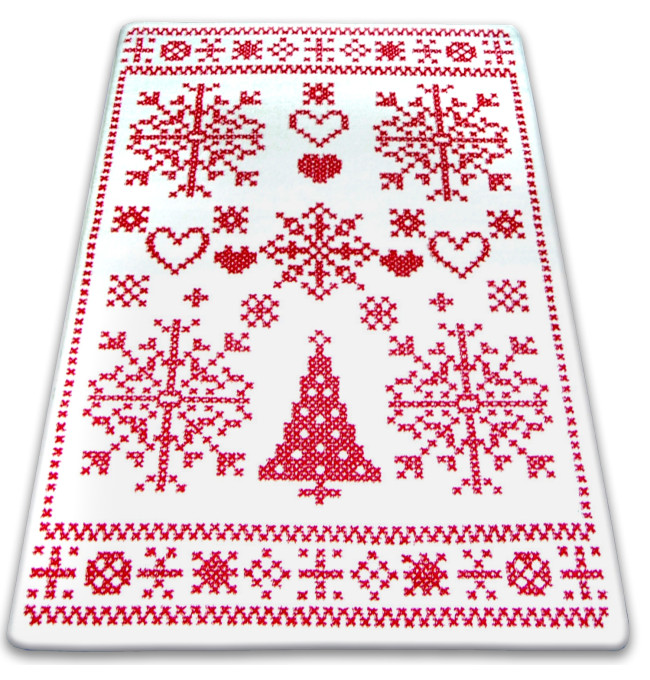 Koberec XMAS - F791 krém/červený