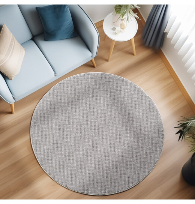 Koberec Loom stříbrný kruh