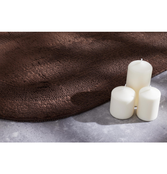 Koupelnový kobereček Javo Cotton hnědý oválný