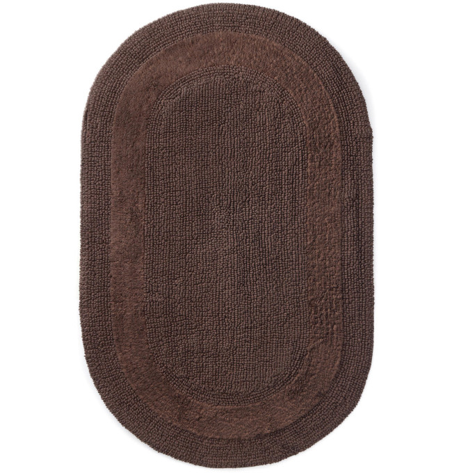 Koupelnový kobereček Javo Cotton hnědý oválný