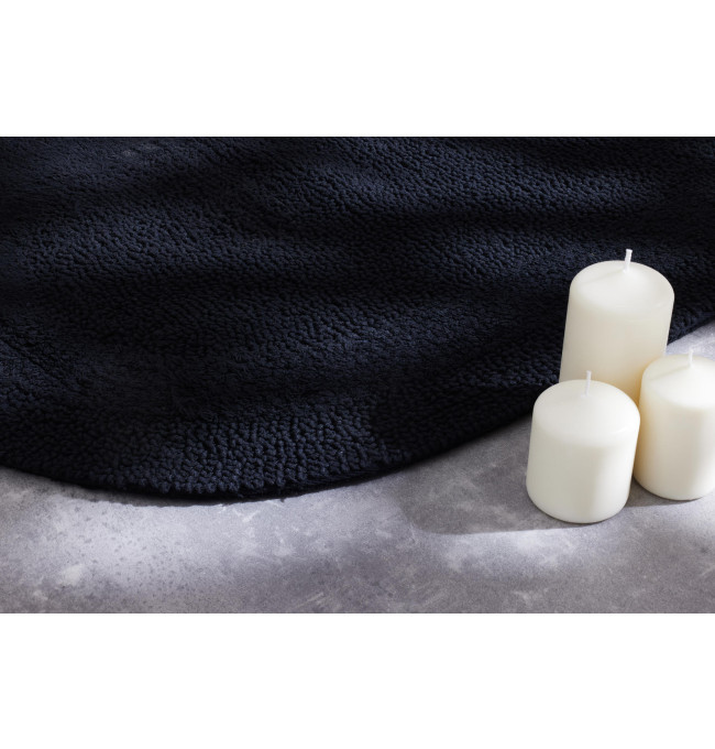 Kúpeľňový koberček Javo Cotton čierny ovál