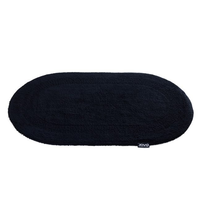 Kúpeľňový koberček Javo Cotton čierny ovál