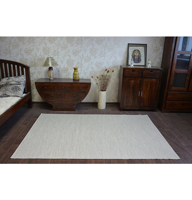 Exteriérový Oboustranný Koberec SIZAL DOUBLE  29205/095 Pásy černý bež/melanž béž