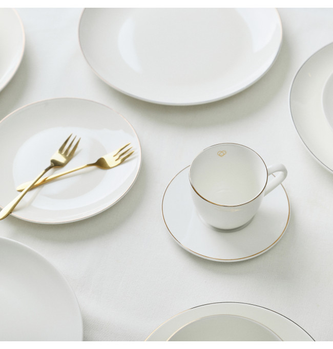 Šálek AURO s podšálkem, se zlatým okrajem ALL 992036 210 ml