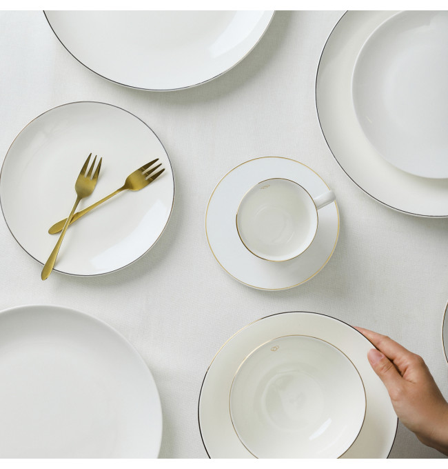 Šálek AURO s podšálkem, se zlatým okrajem ALL 992036 210 ml