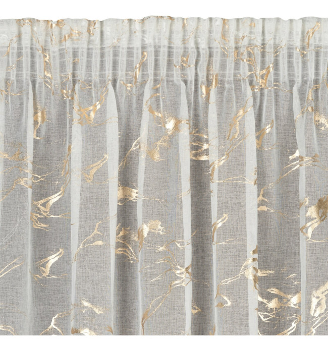 Hotová záclona ALINA bílá / zlatá - na pásce
