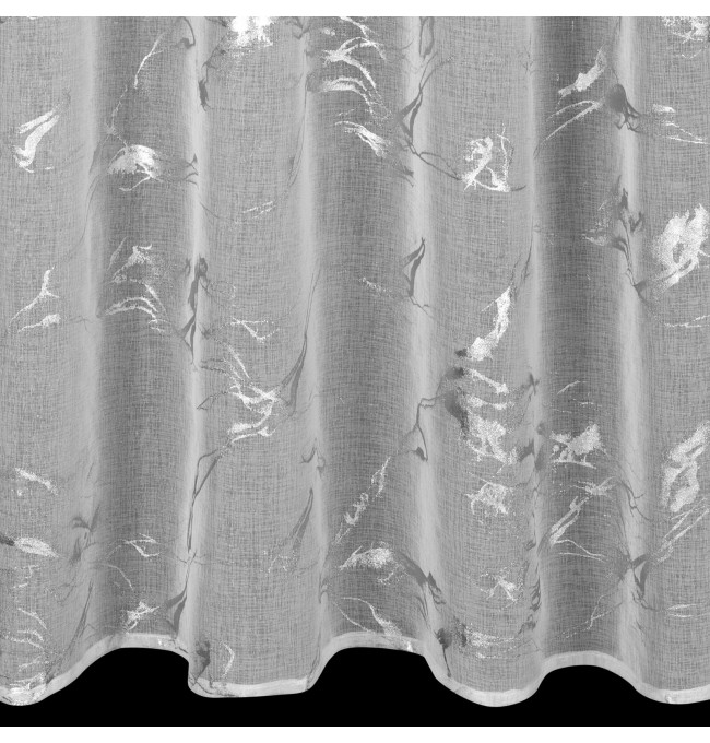 Hotová záclona ALINA bílá / stříbrná - na pásce