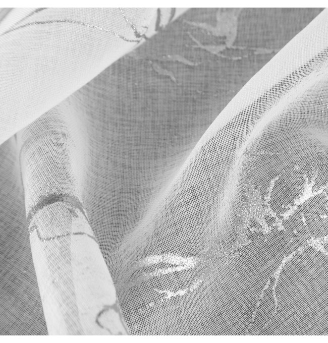 Hotová záclona ALINA bílá / stříbrná - na pásce