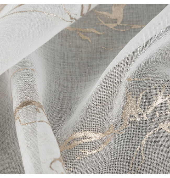 Hotová záclona ALINA bílá / zlatá - na pásce