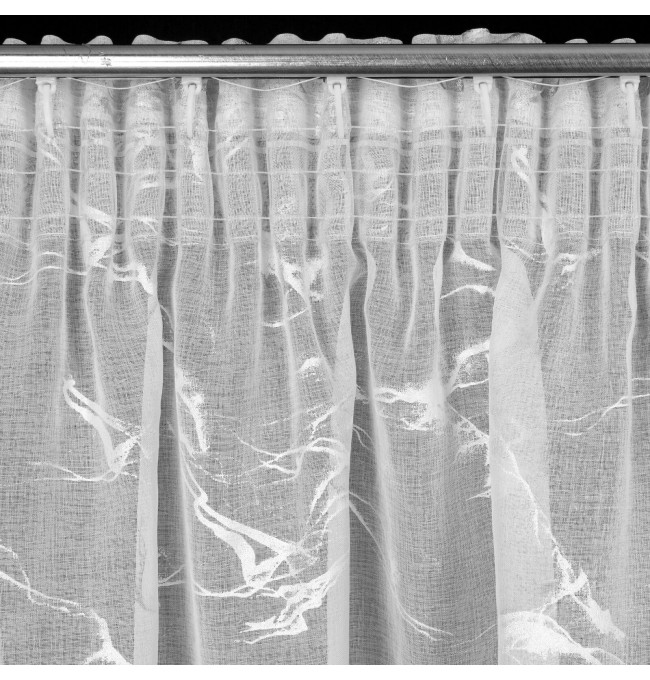 Hotová záclona ALINA bílá / stříbrná - na pásce