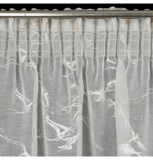 Hotová záclona ALINA bílá / zlatá - na pásce