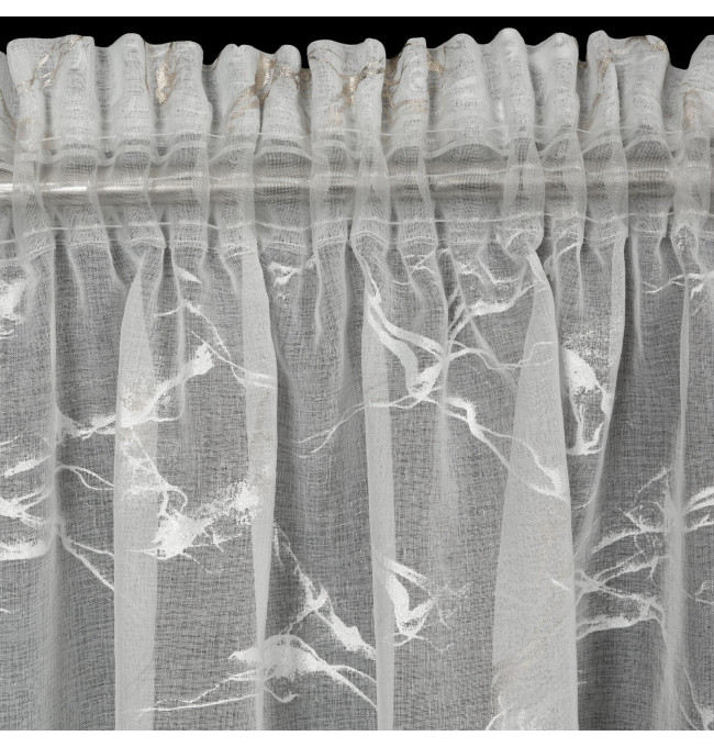 Hotová záclona ALINA bílá / zlatá - na pásce