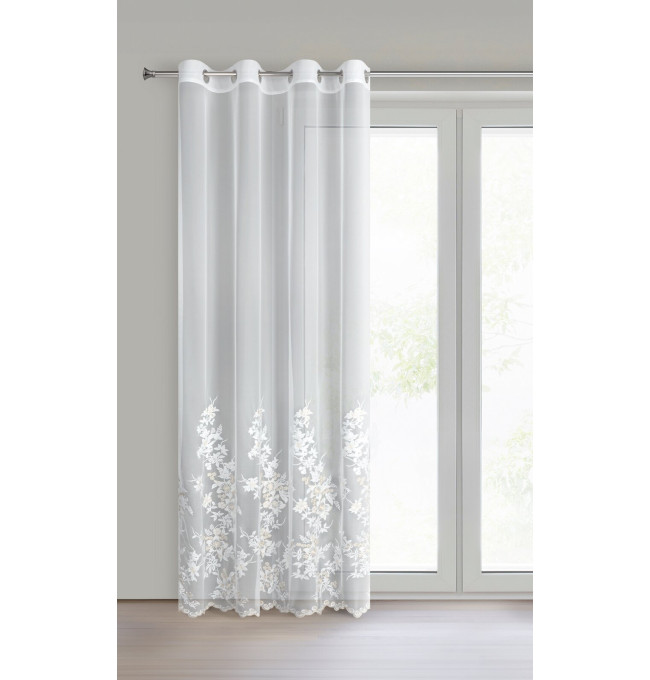 Hotová záclona ALIRA krémová / šampaňská - na průchodkách