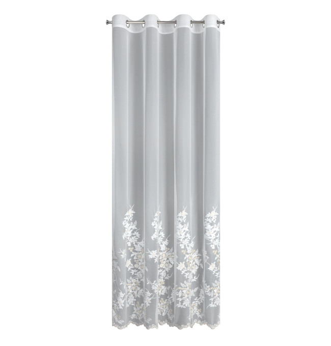 Hotová záclona ALIRA krémová / šampaňská - na průchodkách