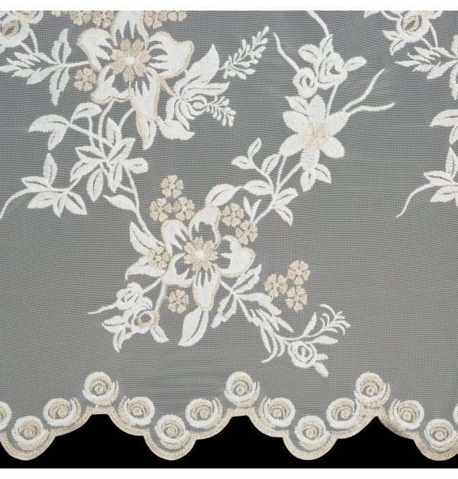 Hotová záclona ALIRA krémová / šampaňská - na průchodkách