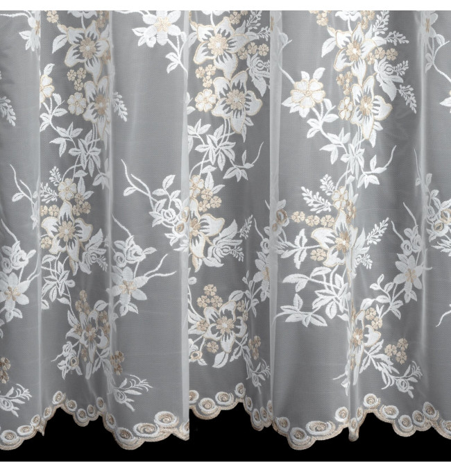 Hotová záclona ALIRA krémová / šampaňská - na průchodkách