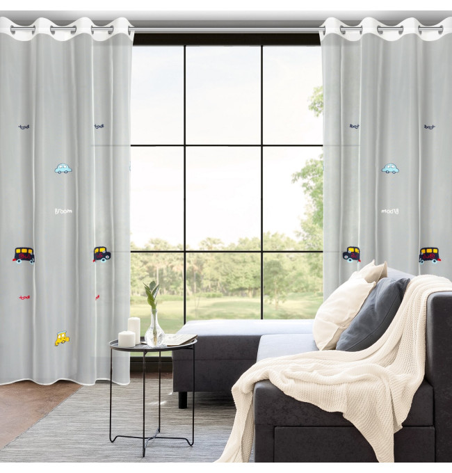 Hotová záclona ALVIN bílá - na průchodkách