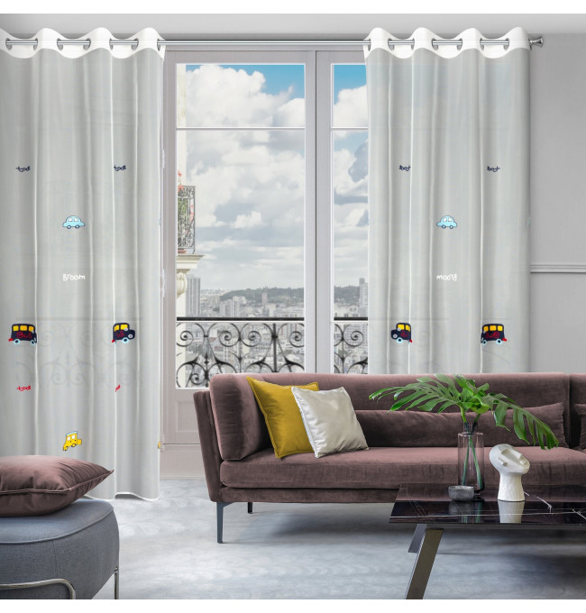 Hotová záclona ALVIN bílá - na průchodkách