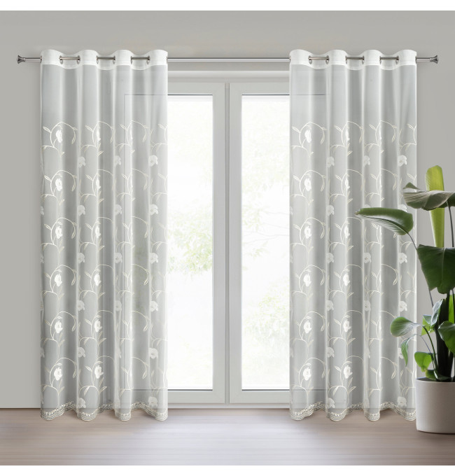 Hotová záclona AMIRI krémová - na průchodkách