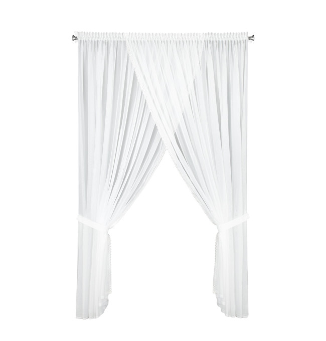 Hotová záclona CAROLINE bílá - na pásce