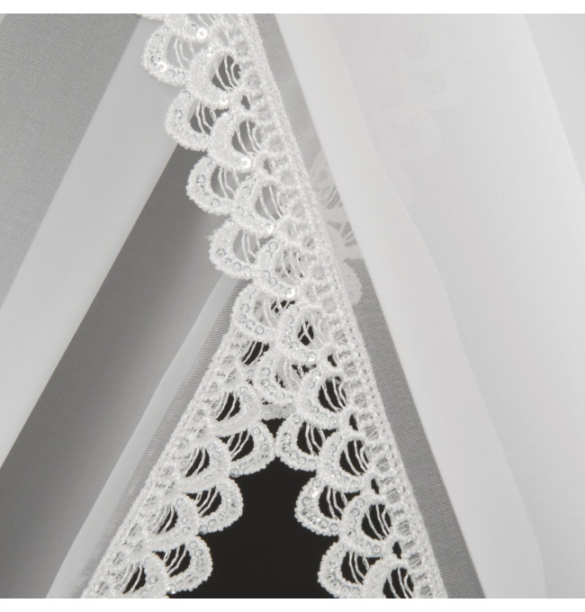 Hotová záclona CAROLINE bílá - na pásce