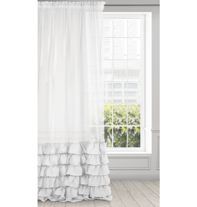 Hotová záclona DOLLY bílá - na pásce
