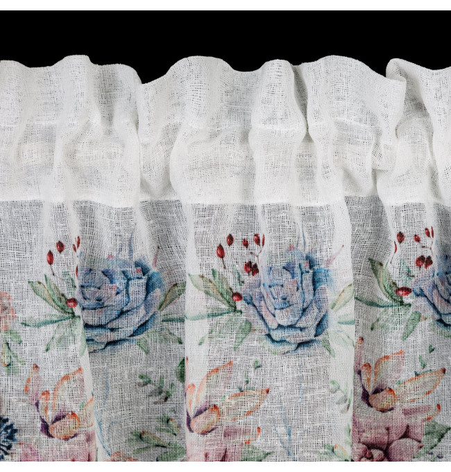 Hotová záclona DORA růžová - s tunelem