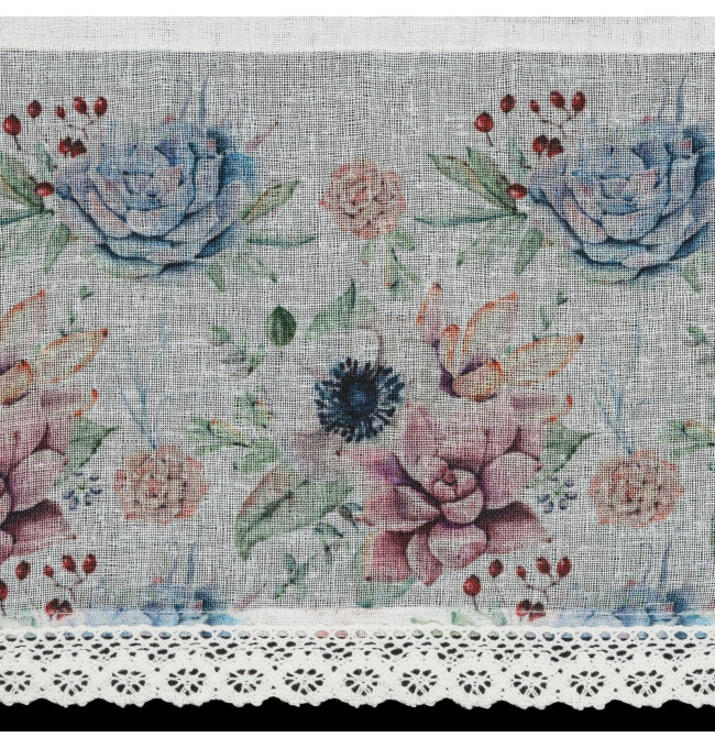 Hotová záclona DORA růžová - s tunelem