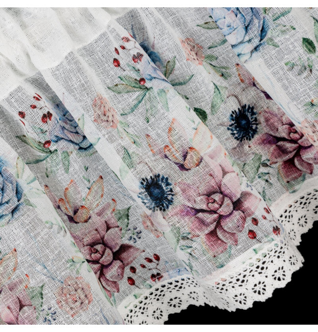 Hotová záclona DORA růžová - s tunelem