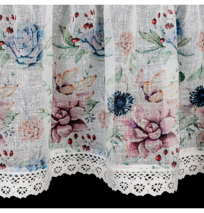 Hotová záclona DORA růžová - s tunelem