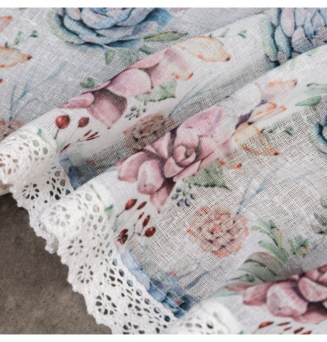 Hotová záclona DORA růžová - s tunelem