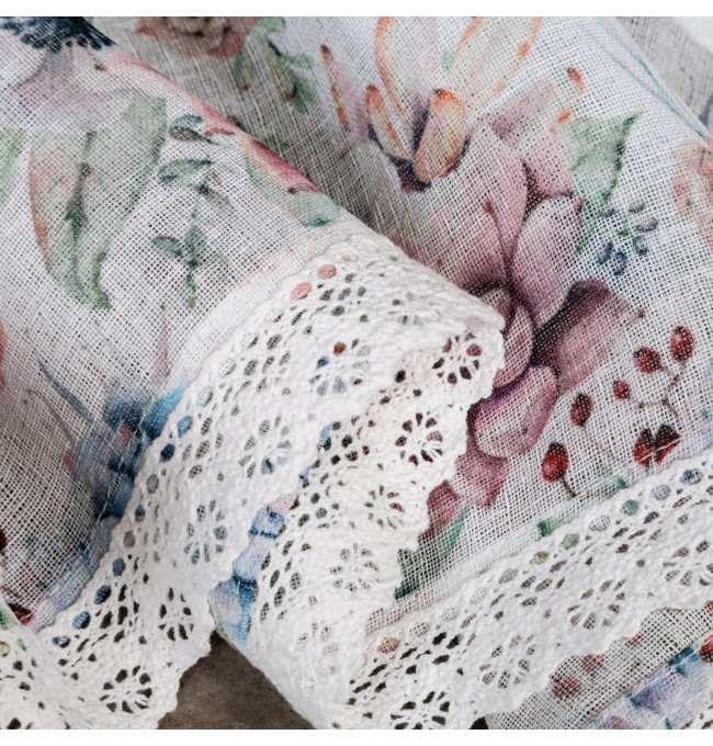 Hotová záclona DORA růžová - s tunelem