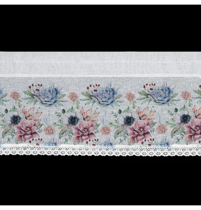 Hotová záclona DORA růžová - s tunelem