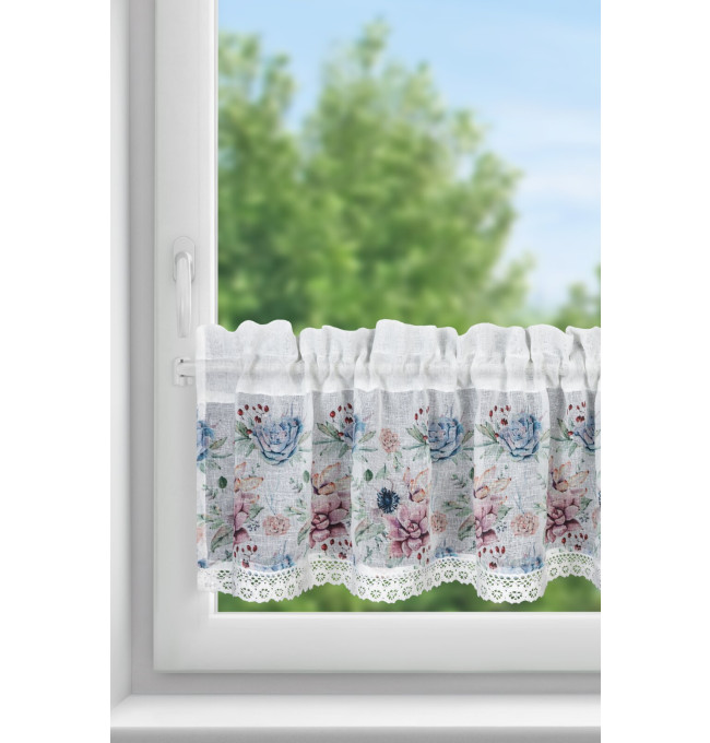 Hotová záclona DORA růžová - s tunelem