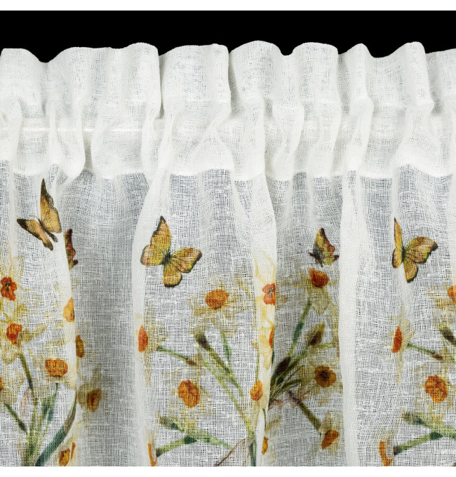 Hotová záclona FLORA žlutá - s tunelem