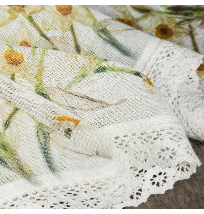 Hotová záclona FLORA žlutá - s tunelem