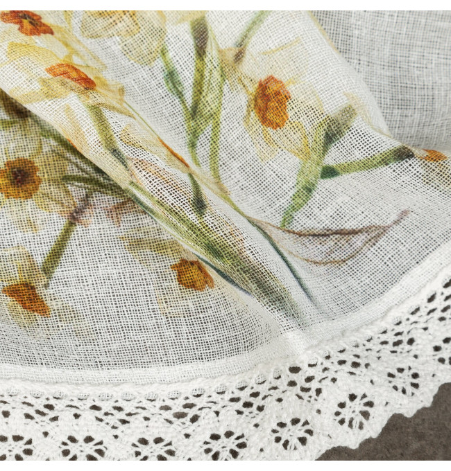 Hotová záclona FLORA žlutá - s tunelem