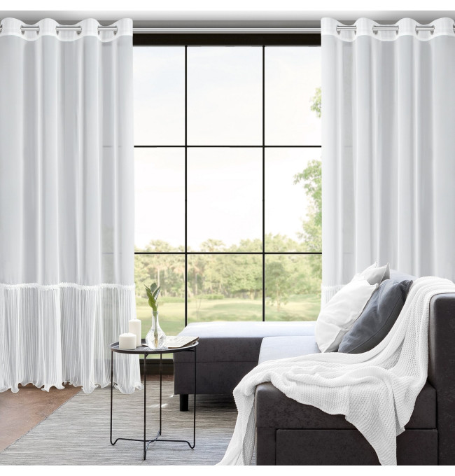 Hotová záclona HANA B bílá - na průchodkách