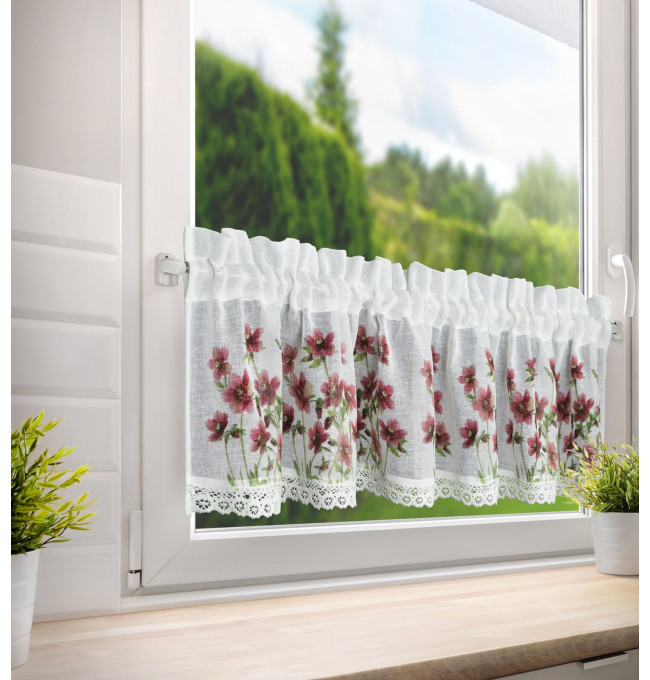 Hotová záclona ISA bordó - s tunelem