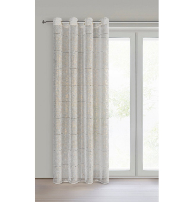 Hotová záclona KATY bílá / zlatá - na průchodkách