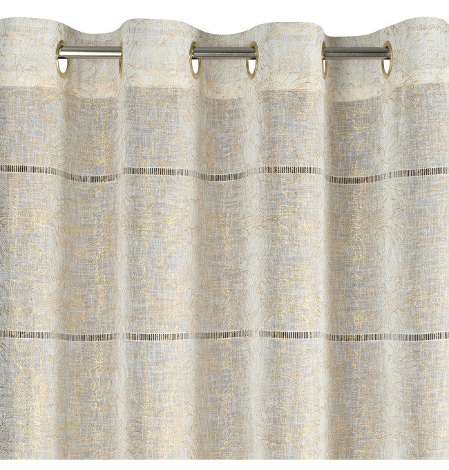 Hotová záclona KATY bílá / zlatá - na průchodkách