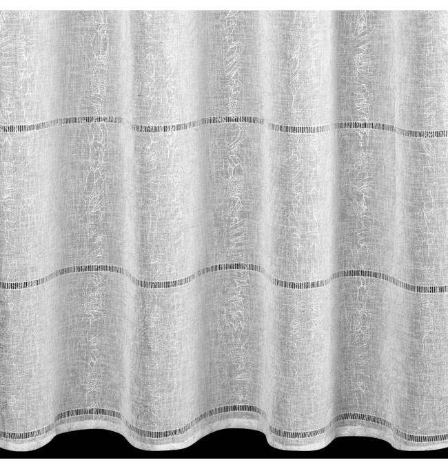 Hotová záclona KATY bílá / stříbrná - na průchodkách