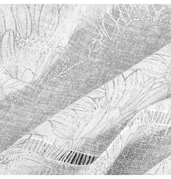 Hotová záclona KATY bílá / stříbrná - na průchodkách