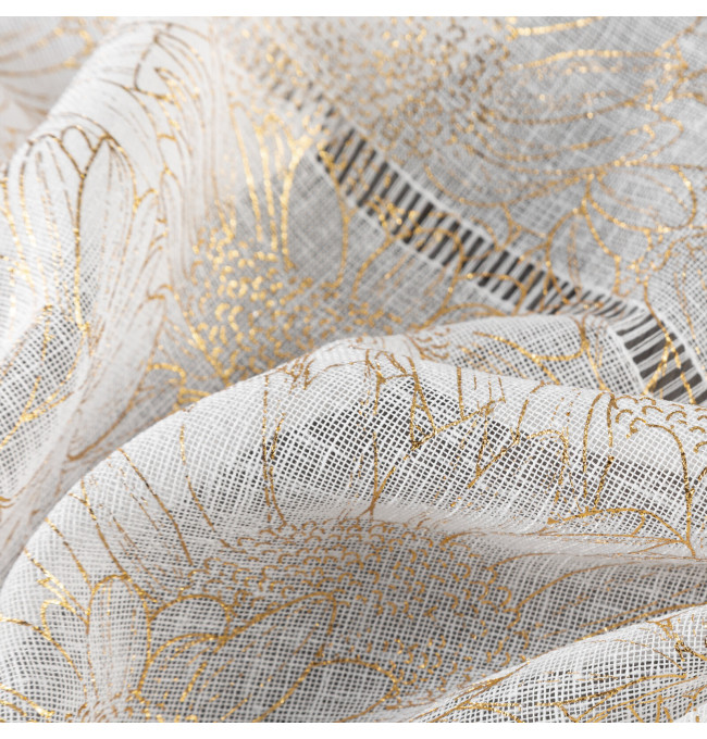 Hotová záclona KATY bílá / zlatá - na průchodkách
