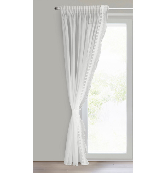 Hotová záclona LARISA bílá - na pásce