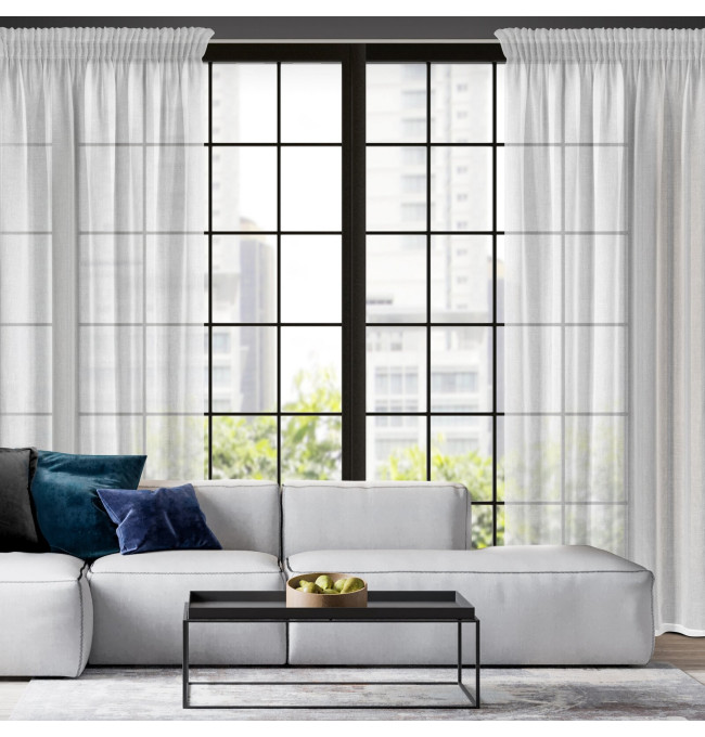 Hotová záclona MARINA bílá - na pásce